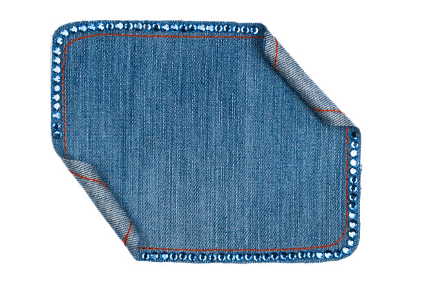 轻框架由牛仔与蓝色的莱茵石图片下载