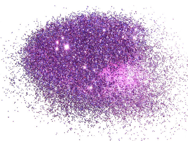 紫色闪光在白色背景上闪耀，为文本留出位置图片下载