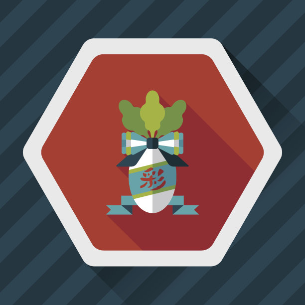 中国新年杂技女孩平图标与长影子图片下载