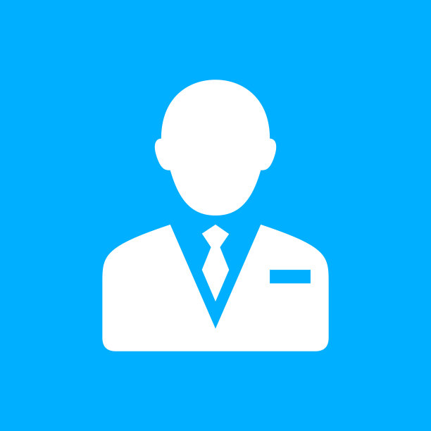 商人图标上的蓝色背景。——光滑的系列图片下载