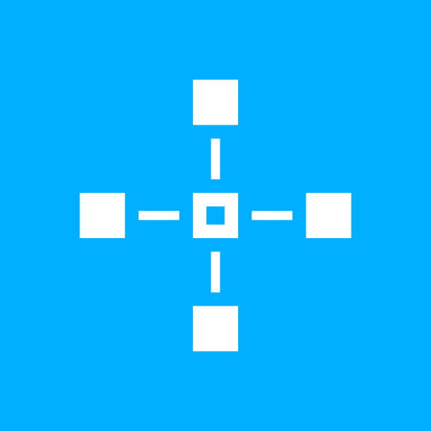 蓝色背景上的流程图图标。——光滑的系列图片下载