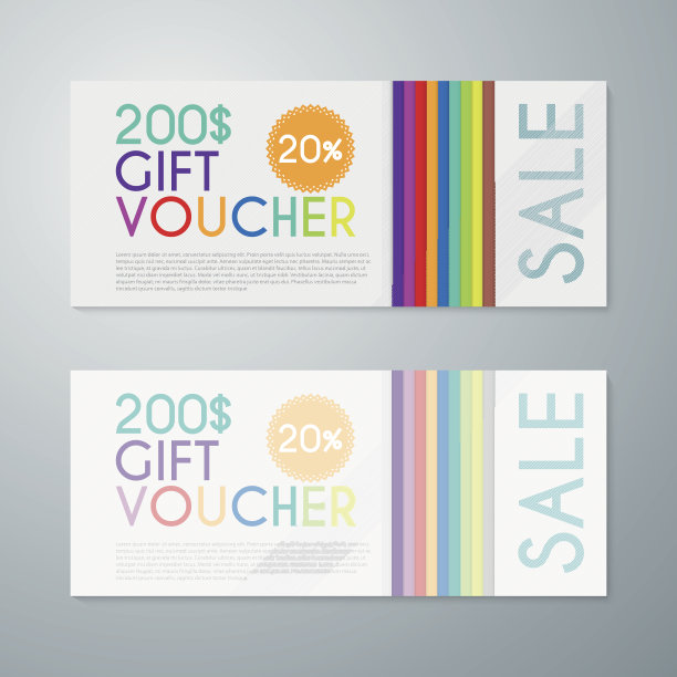 矢量插图礼品券模板图片下载
