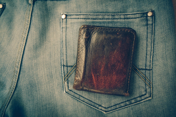 钱包和牛仔滤镜效果复古复古风格图片下载