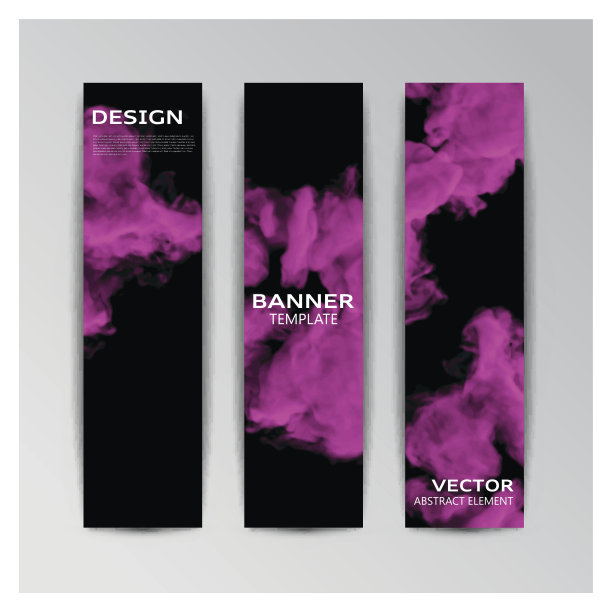 带有抽象烟雾形状的横幅模板图片下载
