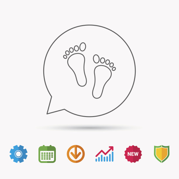 婴儿足迹图标。孩子脚的信号。图片下载