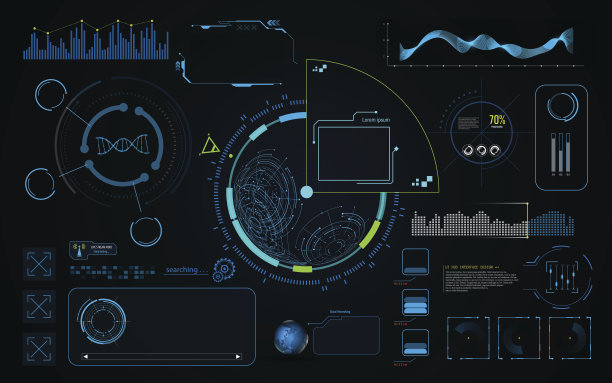Hud UI屏幕仪表板模板高科技科幻概念素材图片