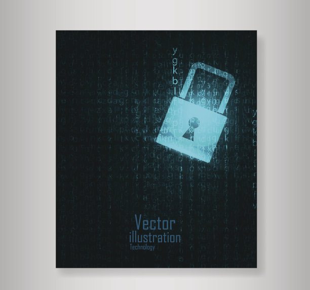 书锁抽象蓝色未来英语代码抽象向量图片下载