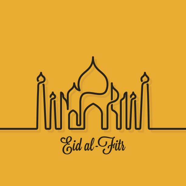 开斋节穆巴拉克设计线概念背景图片下载