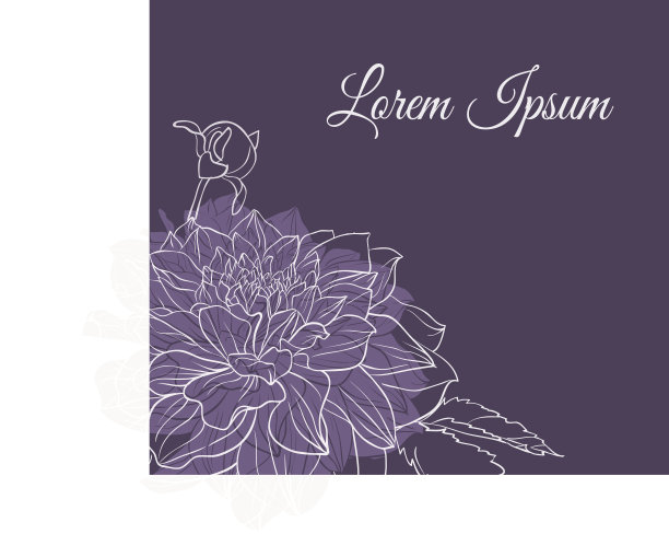 复古精致带花请柬图片下载