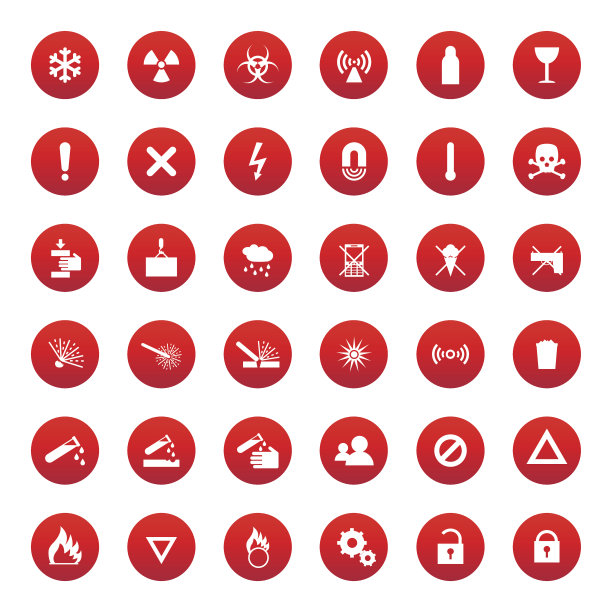 警告和危险标志收集素材图片