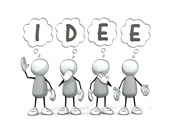 带着思想气球的小人物-想法(德国)图片下载