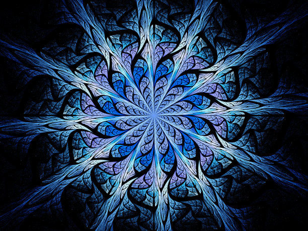 蓝色发光魔法彩色玻璃装饰品图片下载