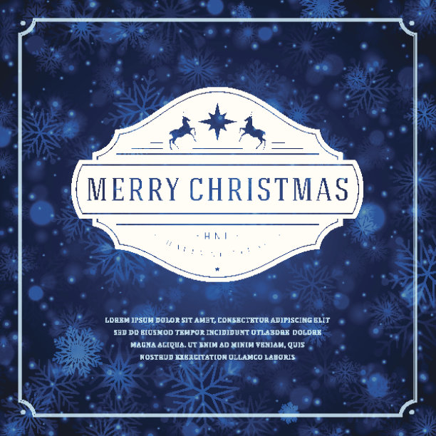 圣诞复古字体和轻与雪花图片下载