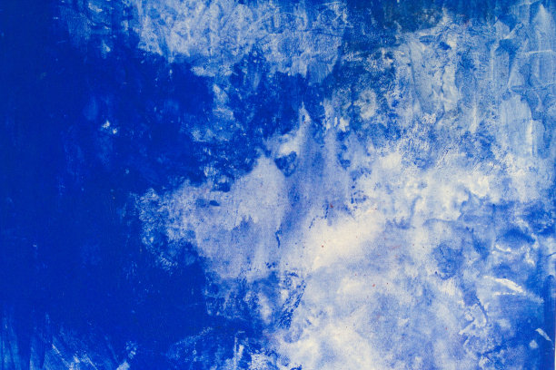 画布上的蓝色纹理丙烯画。图片下载