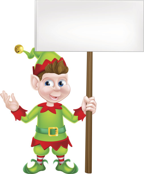 圣诞精灵举着牌子图片下载