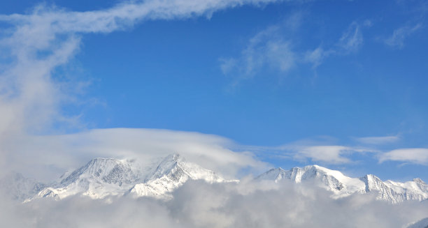 勃朗峰的全景图片下载