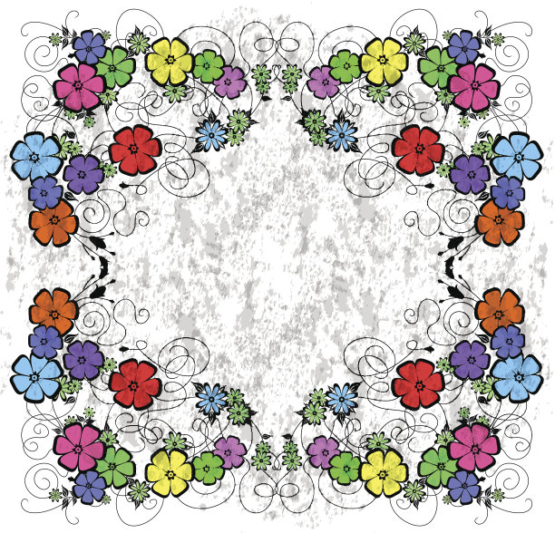 抽象的花卉框架上的垃圾背景图片下载