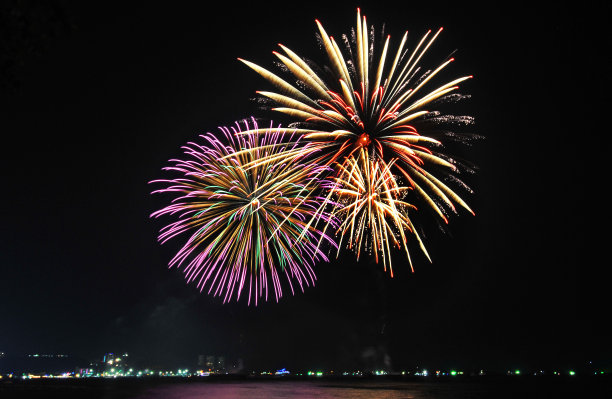 五彩缤纷的烟花夜景图片下载