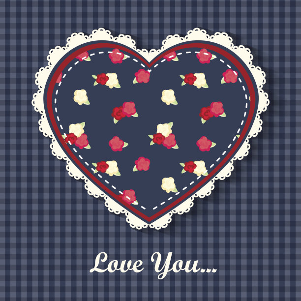 情人节快乐。深蓝色背景上的红心图片下载