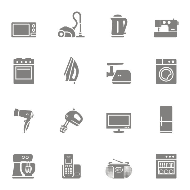 家用电器和电子产品图标合集图片下载