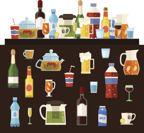 酒精饮料和非酒精饮料图片下载