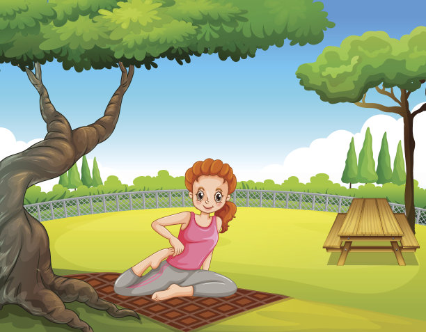 瑜伽公园里的女人图片下载