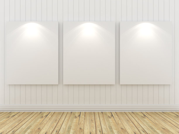 有白色帆布的空房间图片下载