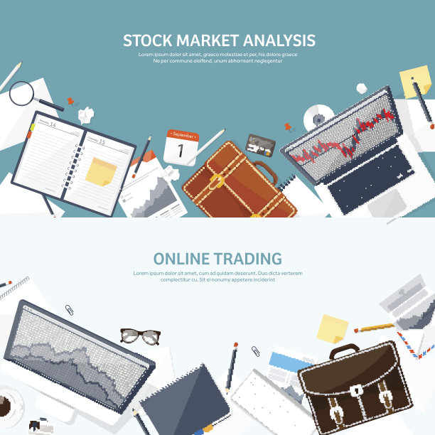 矢量插图。平坦的背景。市场贸易。交易平台账户。赚钱的图片下载