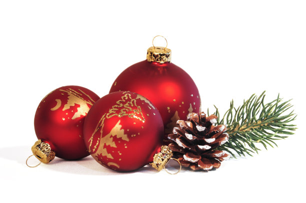 红色的圣诞球图片下载