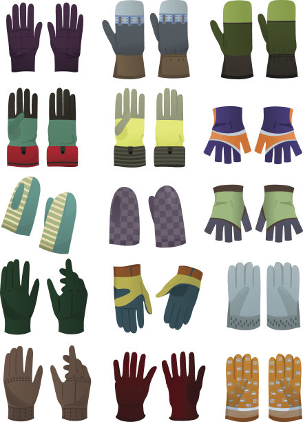 男手套和连指手套图片下载