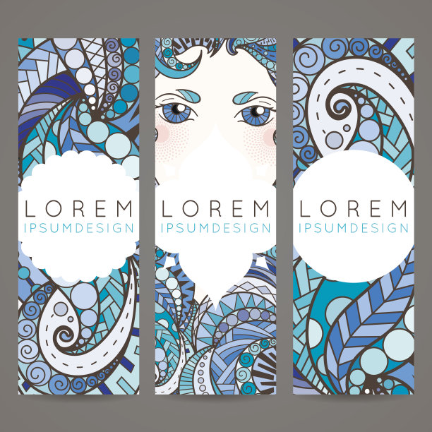 向量设计模板集。随机彩色风格的小册子图片下载