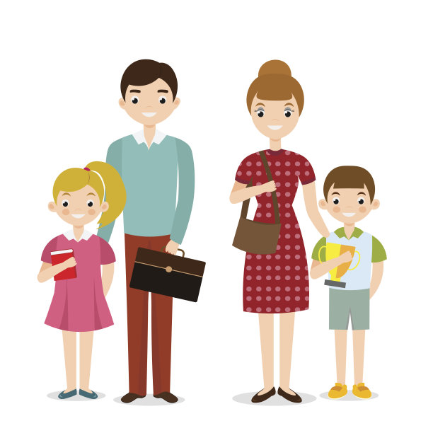 向量人幸福家庭图片下载