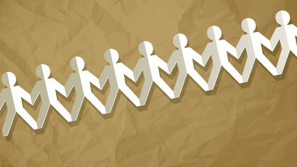 纸质类人，白色，棕色背景。图片下载