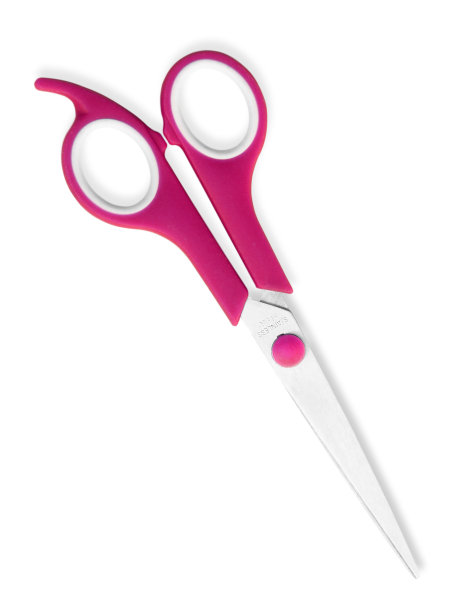 粉红色的剪刀孤立在白色的背景上图片下载