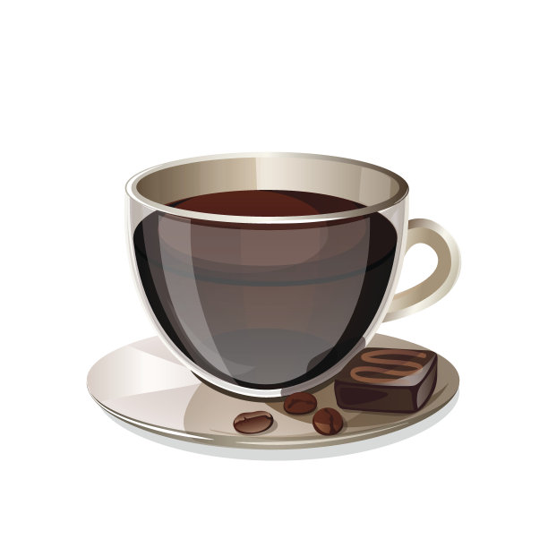 白色背景上孤立的一杯咖啡。素材图片