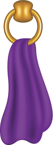 带紫色毛巾的环形支架图片下载