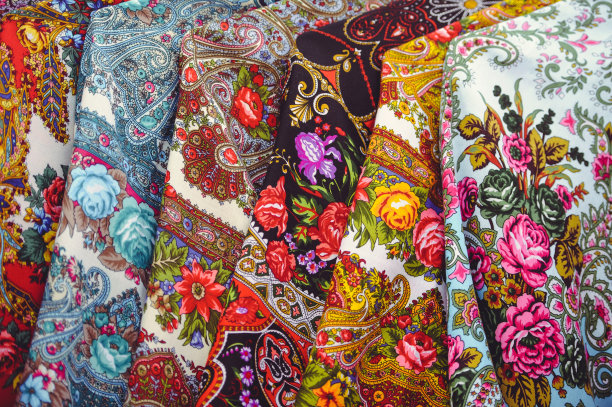 面料有花纹，民族纺织工厂图片下载