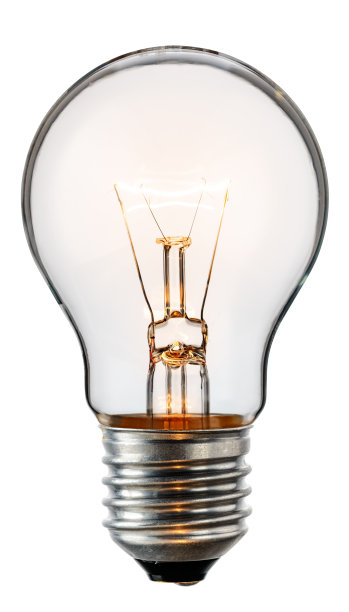 发光灯泡孤立在白色背景图片下载