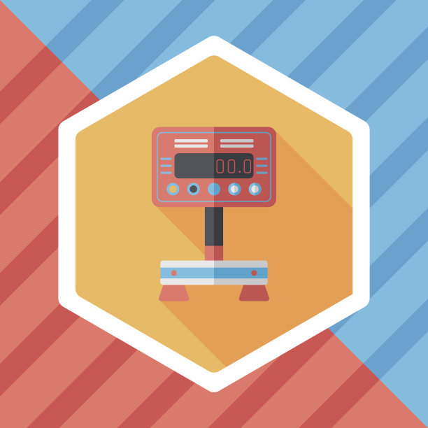 重量秤平图标与长阴影图片下载