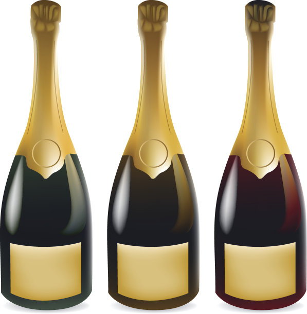 现实的葡萄酒或香槟瓶图片下载