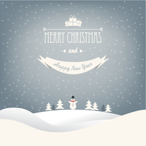 圣诞风景卡片设计，EPS10矢量素材图片下载