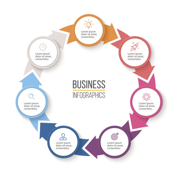 圆形箭头用于信息图。图片下载