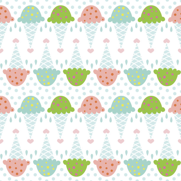 冰淇淋无缝图案素材图片