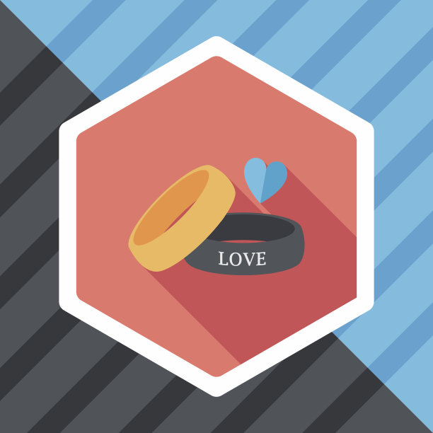 情人节情侣手链长影图标，eps10图片下载