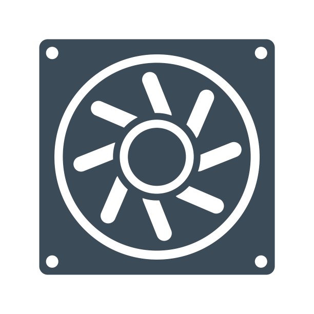 电脑风扇隔离在白色背景上图片下载