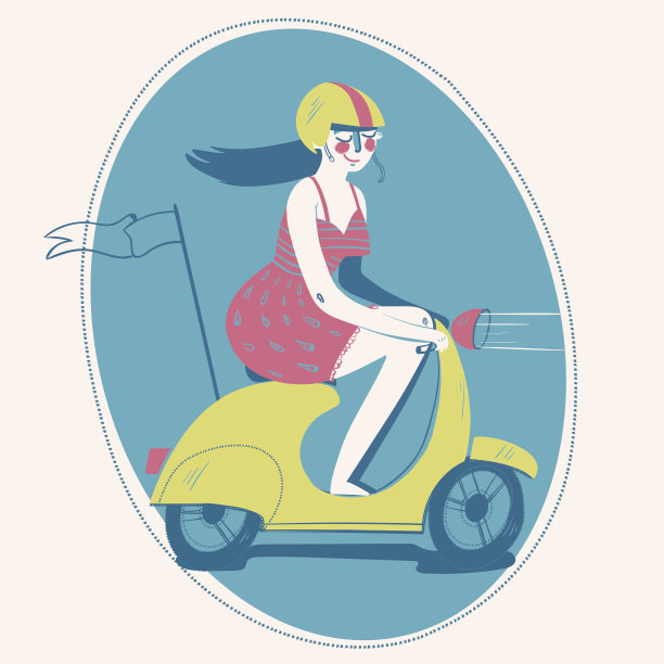 骑摩托车的女人图片下载