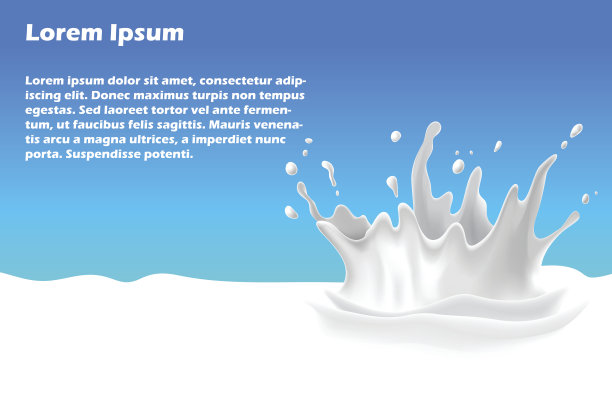 溅牛奶横幅图片下载