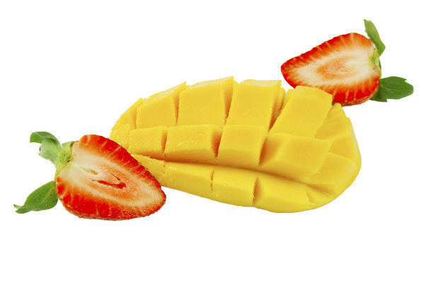 草莓和芒果可以吃了。图片下载