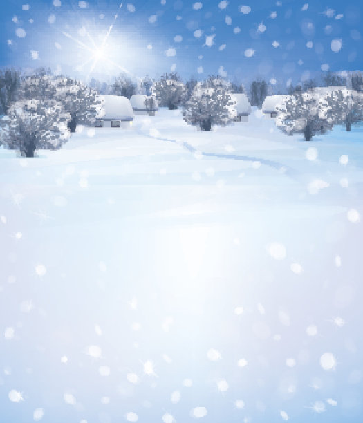 向量冬季景观。图片下载