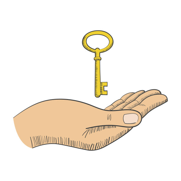 简单图形的手与关键图片下载